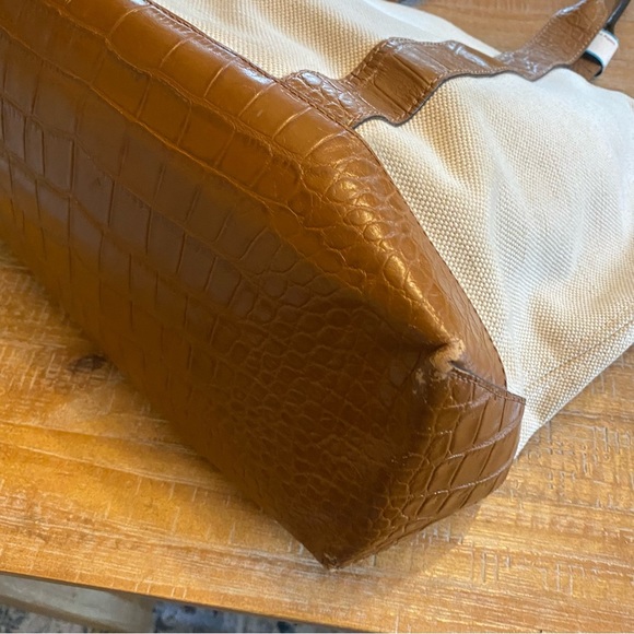 MICHAEL KORS Fulton Canvas & Croc Embossed Leather Tote - Picture 5 of 8